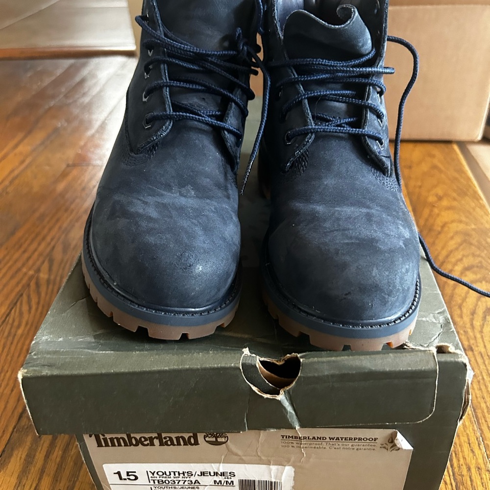 Navy timberland boots